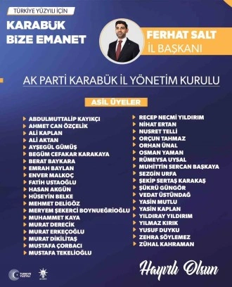 AK Parti yeni il yönetim kurulu üyeleri belli oldu