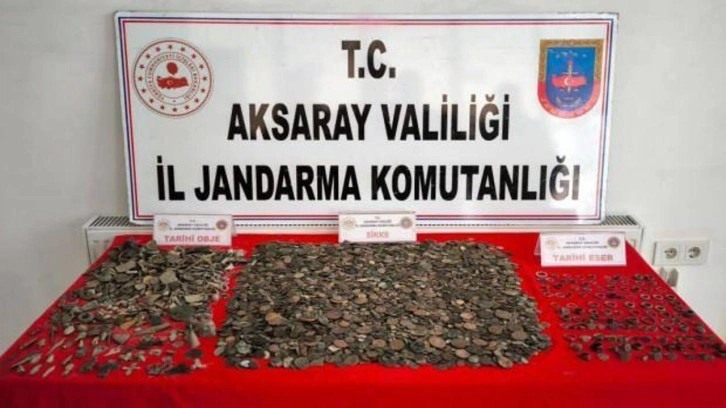 Aksaray'da, Roma dönemine ait 14 bin 709 tarihi eser ele geçirildi