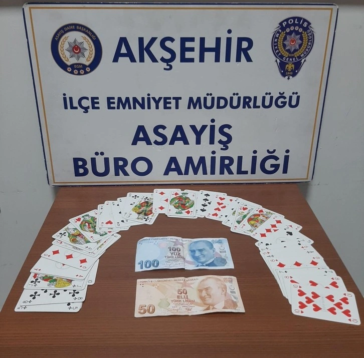 Akşehir’de kumar baskını: 20 bin 275 lira ceza