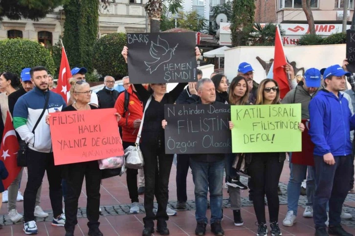 Aliağa’da İsrail protestosu