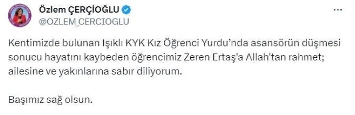 Başkan Çerçioğlu: “Başımız sağolsun”