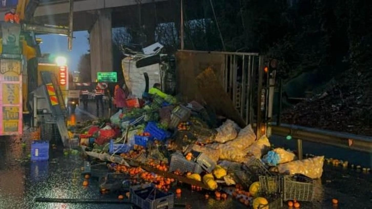 Beykoz’da özel halk otobüsü ile kamyon çarpıştı