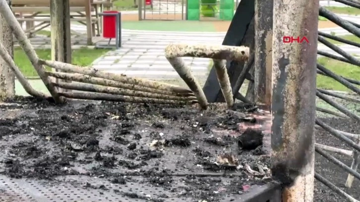 Bolu'da çocuk parkı kundaklandı... 'Bunu yapan vatan hainidir'