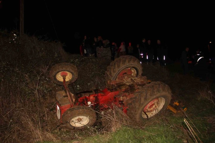 Çan’da takla atan traktör ters döndü: 1 yaralı