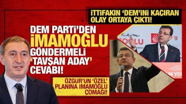 CHP'nin 'DEM'ini kaçıran olay ortaya çıktı! DEM'den İmamoğlu göndermeli tavşan a