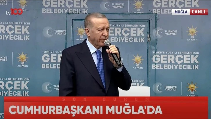 Cumhurbaşkanı Erdoğan Muğla'da konuşuyor