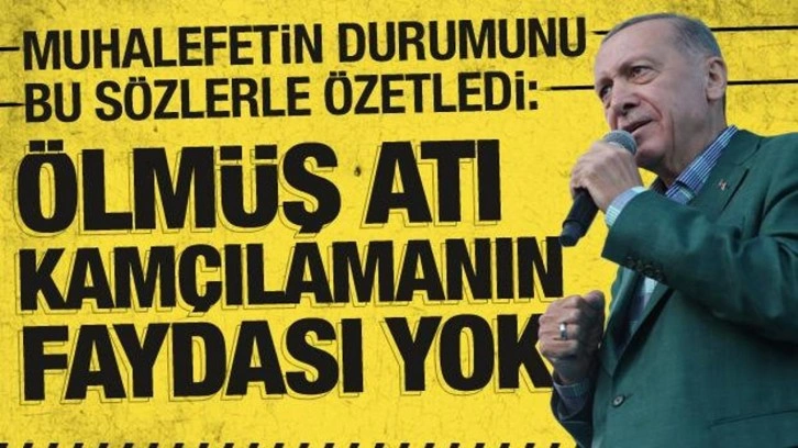 Cumhurbaşkanı Erdoğan'dan muhalefete: Ölmüş atı kamçılamanın faydası yok