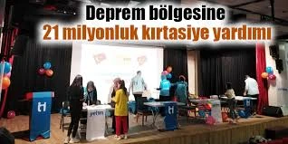 Deprem bölgesine 21 milyonluk kırtasiye yardımı