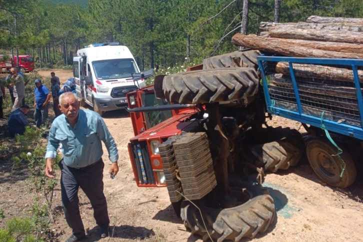 Devrilen traktörde 1 kişi öldü, 1 kişi yaralandı