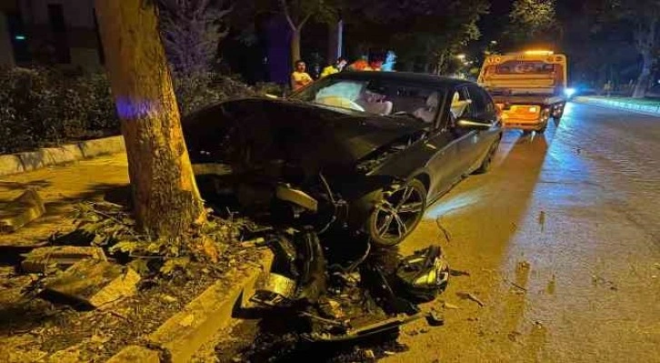 Elazığ’da otomobil ağaca çarptı: 1 yaralı