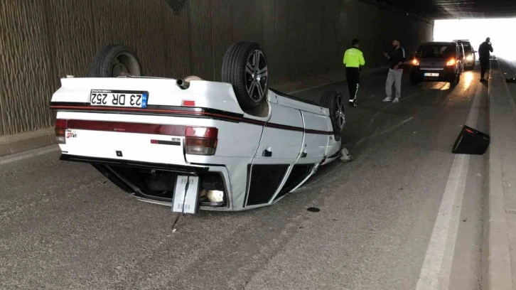 Elazığ’da otomobil takla attı: 1 yaralı