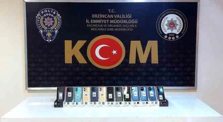 Erzincan’da 13 adet kaçak cep telefonu ele geçirildi