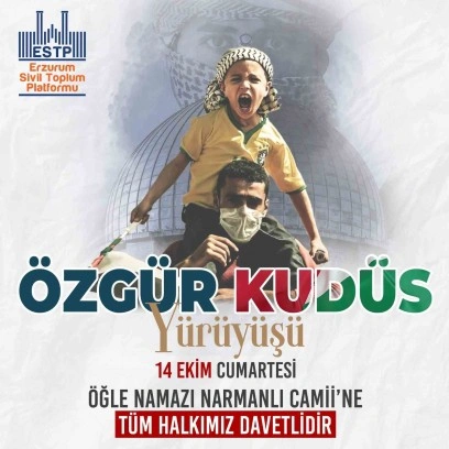 Erzurum’da İsrail telin edilecek ve gıyabi cenaze namazı kılınacak