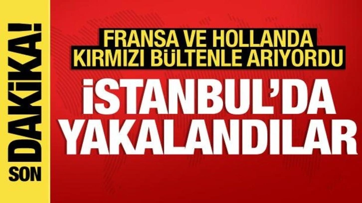 Fransa ve Hollanda kırmızı bültenle arıyordu, İstanbul'da yakalandılar