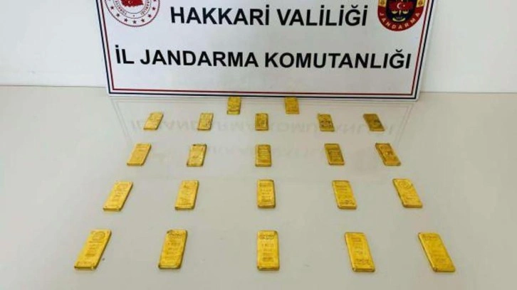 Hakkari'de 22 külçe altın ele geçirildi