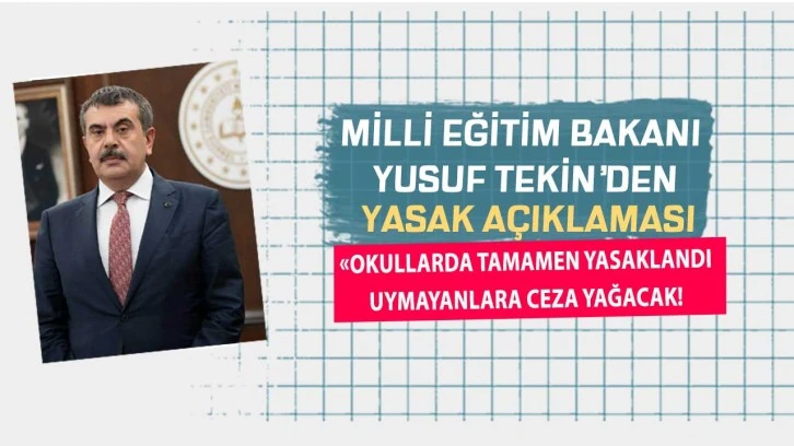 MEB son dakika duyurdu! 11 Eylül'de başlıyor okullarda tamamen YASAKLANDI uymayan öğrencilere ceza yağacak