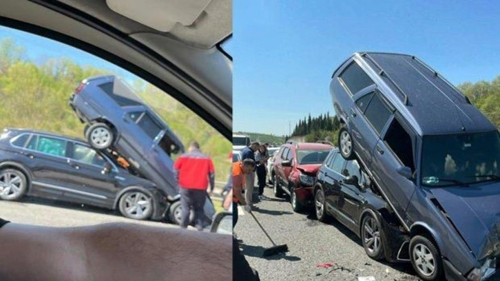 Otoyolda ilginç görüntü! Görenler şaşkınlığını gizleyemedi