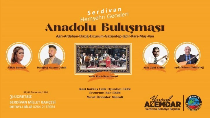 Serdivan’da Anadolu buluşması