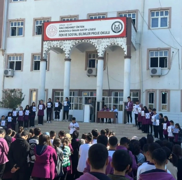 Silopi’de imam hatip lisesi öğrencilerinden Gazze ile dayanışma mesajı