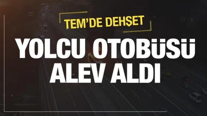 TEM'de yolcu otobüsü alev aldı! Çok sayıda ekip yönlendirildi