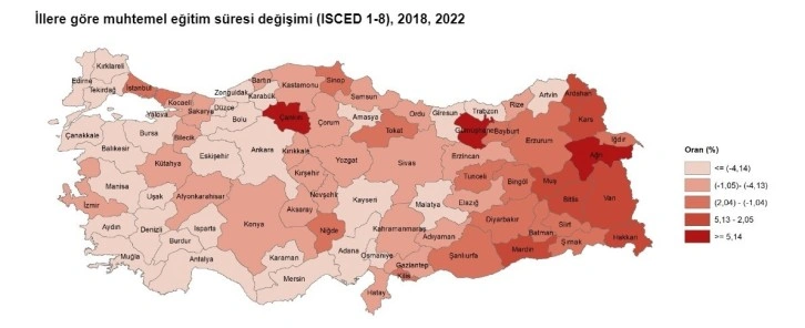 TÜİK’e göre Eskişehir muhtemel eğitim süresinin en çok düşüş gösterdiği iller arasında