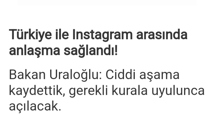 Türkiye ile Instagram arasında anlaşma sağlandı!