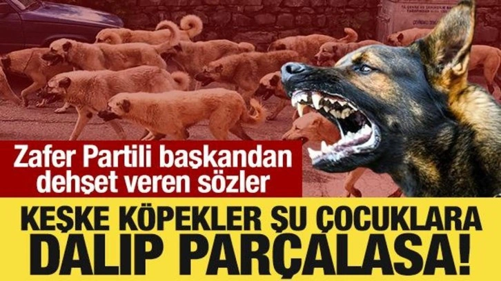 Zafer Partili başkandan korkunç sözler: Keşke köpekler şu çocuklara dalıp parçalasa!