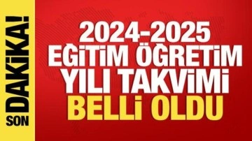 2024-2025 eğitim öğretim yılı takvimi belli oldu