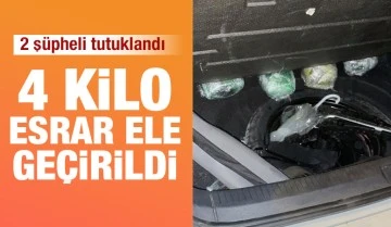 4 kilo esrar ele geçirildi, 2 şüpheli tutuklandı