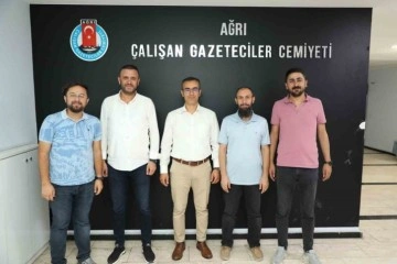 Ağrı Gençlik ve Spor İl Müdürü Din, Çalışan Gazeteciler Cemiyeti’ni ziyaret etti