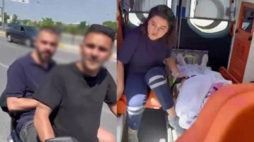 Akılalmaz anlar: İçinde hasta olduğuna inanmadıkları ambulansın önünü kestiler!