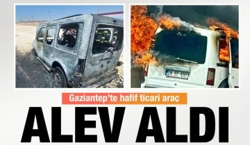 Alev alan hafif ticari araç kullanılamaz hale geldi