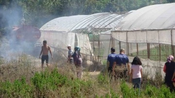 Antalya’da seralara yakın alandaki yangın korkuttu