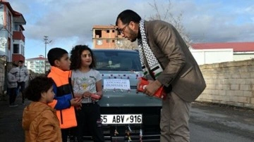 Aracını bayram şekeriyle süsledi! Görenler şok oldu