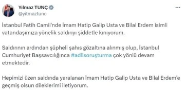 Bakan Tunç: “(Fatih Camii imamına saldırı) Adli soruşturma çok yönlü devam etmektedir”