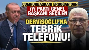 Cumhurbaşkanı Erdoğan'dan İYİ Parti Genel Başkanı Dervişoğlu'na tebrik