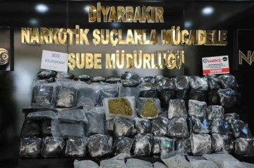 Diyarbakır’da 303 kilo skunk ele geçirildi