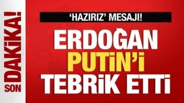 Erdoğan'dan, Putin'e seçim zaferi tebriği! Dikkat çeken 'Hazırız' mesajı!