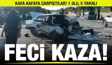 Gaziantep’te iki otomobil kafa kafaya çarpıştı: 1 ölü 5 yaralı