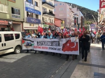 Gümüşhane’de Filistin’e destek yürüyüşü düzenlendi