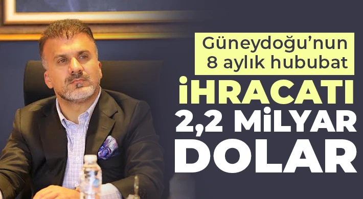 Güneydoğu’nun 8 aylık hububat ihracatı 2,2 milyar dolar 