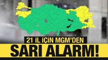 İstanbul dahil 21 il için sarı alarm verildi