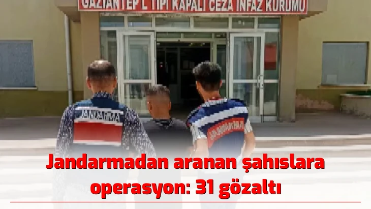 Jandarmadan aranan şahıslara operasyon: 31 gözaltı