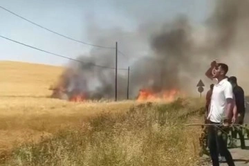 Kozluk'ta 100 dönüm buğday tarlası küle döndü