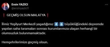 Malatya Valisi Yazıcı: "Herhangi bir olumsuzluk bulunmamaktadır"