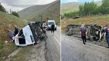 Malatya'da minibüs devrildi: 1'i ağır, 15 yaralı