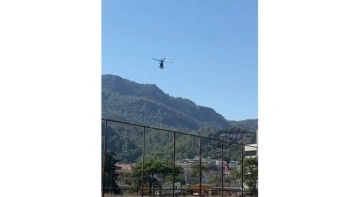 Marmaris’te trafik ekiplerinden helikopterli denetim