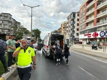 Milas’ta motosiklet sürücüsünü kaskı kurtardı