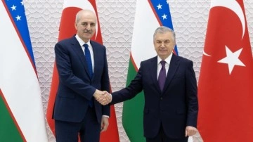 Mirziyoyev, TBMM Başkanı Kurtulmuş'u kabul etti