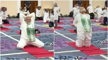 Modi'den Keşmir'de yoga